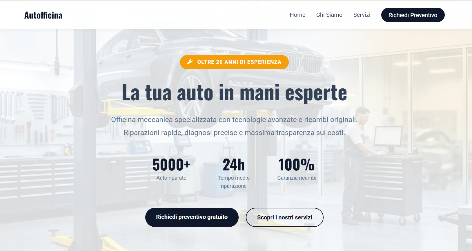 Esempio sito meccanico